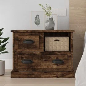 Nachttisch aus geräucherter Eiche, 60 x 39 x 45 cm von vidaXL, Nachttische - Ref: Foro24-816365, Preis: 58,24 €, Rabatt: %