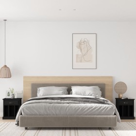 Mesitas de noche 2 unidades negro 43x36x50 cm de vidaXL, Mesitas de noche - Ref: Foro24-816347, Precio: 75,31 €, Descuento: %