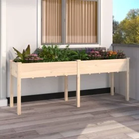 Jardinera con forro interior madera maciza abeto 203x53x76 cm de vidaXL, Maceteros y jardineras - Ref: Foro24-364239, Precio:...