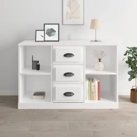Aparador madera contrachapada blanco brillo 104,5x35,5x67,5 cm de vidaXL, Aparadores - Ref: Foro24-816234, Precio: 79,13 €, D...