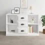 Aparador madera contrachapada blanco brillo 104,5x35,5x67,5 cm de vidaXL, Aparadores - Ref: Foro24-816234, Precio: 79,13 €, D...