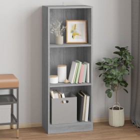 Estantería de 3 niveles contrachapada gris Sonoma 40x24x109 cm en Librerías y estanterías | Comprar online en Foru.es