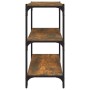 Estantería contrachapada y acero roble ahumado 60x33x70,5 cm en Librerías y estanterías | Comprar online en Foru.es