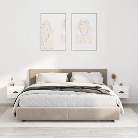Mesitas de noche de pared 2 uds blanco 41,5x36x28 cm de vidaXL, Mesitas de noche - Ref: Foro24-816377, Precio: 55,85 €, Descu...