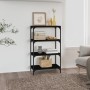 Estantería madera contrachapada y acero negro 60x33x100 cm en Librerías y estanterías | Comprar online en Foru.es