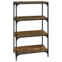Estantería contrachapada y acero roble ahumado 60x33x100 cm en Librerías y estanterías | Comprar online en Foru.es