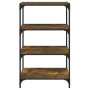 Estantería contrachapada y acero roble ahumado 60x33x100 cm en Librerías y estanterías | Comprar online en Foru.es