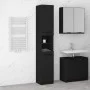Armario de baño de madera contrachapada negro 32x34x188,5 cm de vidaXL, Taquillas y armarios de almacenamiento - Ref: Foro24-...