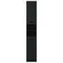 Armario de baño de madera contrachapada negro 32x34x188,5 cm de vidaXL, Taquillas y armarios de almacenamiento - Ref: Foro24-...