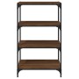 Estantería contrachapada y acero roble marrón 60x33x100 cm en Librerías y estanterías | Comprar online en Foru.es