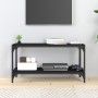 Mueble para TV madera contrachapada y acero negro 80x33x41 cm en Muebles TV | Comprar online en Foru.es