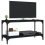 Mueble para TV madera contrachapada y acero negro 80x33x41 cm en Muebles TV | Comprar online en Foru.es