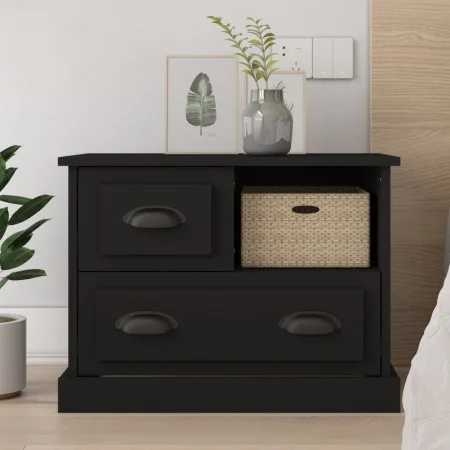 Mesita de noche negra 60x39x45 cm de vidaXL, Mesitas de noche - Ref: Foro24-816361, Precio: 58,36 €, Descuento: %