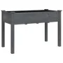 Jardinera con forro madera maciza de abeto gris 118x59x76 cm de vidaXL, Maceteros y jardineras - Ref: Foro24-364235, Precio: ...