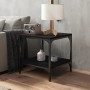 Mesa auxiliar de madera contrachapada negro 40x40x40 cm en Mesas de centro | Comprar online en Foru.es