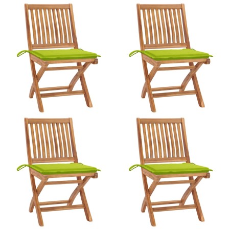 Sillas de jardín plegables 4 uds madera maciza teca con cojines en Sillas de jardín | Comprar online en Foru.es