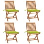 Sillas de jardín plegables 4 uds madera maciza teca con cojines en Sillas de jardín | Comprar online en Foru.es