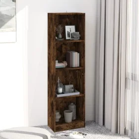 Estantería 4 niveles madera roble ahumado 40x24x143 cm de vidaXL, Librerías y estanterías - Ref: Foro24-816065, Precio: 51,85...