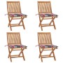 Sillas de jardín plegables 4 uds madera maciza teca con cojines en Sillas de jardín | Comprar online en Foru.es