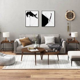 Mesas auxiliares 2 uds contrachapada roble marrón 40x40x35 cm en Mesas de centro | Comprar online en Foru.es