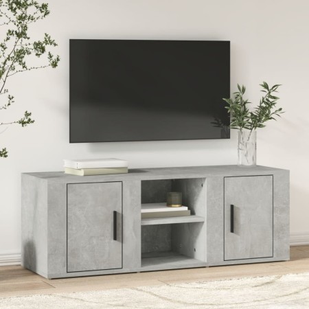 Mueble de TV madera contrachapada gris hormigón 100x31,5x35 cm en Muebles TV | Comprar online en Foru.es
