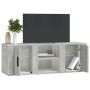 Mueble de TV madera contrachapada gris hormigón 100x31,5x35 cm en Muebles TV | Comprar online en Foru.es