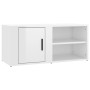 Mueble de TV madera contrachapada blanco brillo 80x31,5x36 cm en Muebles TV | Comprar online en Foru.es