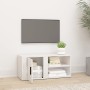 Mueble de TV madera contrachapada blanco brillo 80x31,5x36 cm en Muebles TV | Comprar online en Foru.es