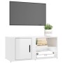 Mueble de TV madera contrachapada blanco brillo 80x31,5x36 cm en Muebles TV | Comprar online en Foru.es