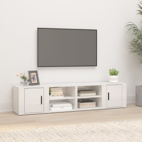 Muebles para TV 2 uds madera blanco brillo 80x31,5x36 cm en Muebles TV | Comprar online en Foru.es