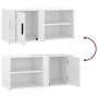 Muebles para TV 2 uds madera blanco brillo 80x31,5x36 cm en Muebles TV | Comprar online en Foru.es