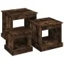 Mesas de centro 3 uds madera de ingeniería roble ahumado de vidaXL, Mesas de centro - Ref: Foro24-816493, Precio: 70,30 €, De...