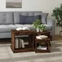 Mesas de centro 3 uds madera de ingeniería roble ahumado de vidaXL, Mesas de centro - Ref: Foro24-816493, Precio: 70,30 €, De...