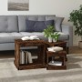 Mesas de centro 3 uds madera de ingeniería roble ahumado de vidaXL, Mesas de centro - Ref: Foro24-816493, Precio: 71,14 €, De...