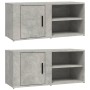 Mueble TV 2 uds madera contrachapada gris hormigón 80x31,5x36cm en Muebles TV | Comprar online en Foru.es