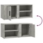 Mueble TV 2 uds madera contrachapada gris hormigón 80x31,5x36cm en Muebles TV | Comprar online en Foru.es