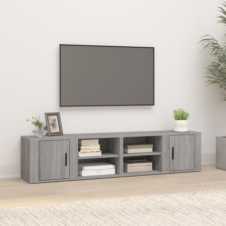 Mueble TV 2 uds madera contrachapada gris Sonoma 80x31,5x36 cm en Muebles TV | Comprar online en Foru.es