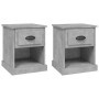 Mesitas de noche 2 uds madera contrachapada gris 39x39x47,5 cm de vidaXL, Mesitas de noche - Ref: Foro24-816137, Precio: 55,9...