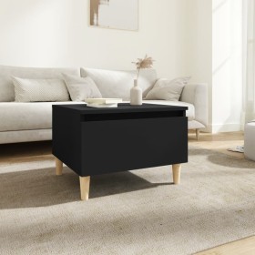 Mesa auxiliar de madera contrachapada negro 50x46x35 cm en Mesas auxiliares | Comprar online en Foru.es