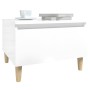 Mesa auxiliar de madera contrachapada blanco brillo 50x46x35 cm en Mesas auxiliares | Comprar online en Foru.es