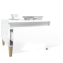 Mesa auxiliar de madera contrachapada blanco brillo 50x46x35 cm en Mesas auxiliares | Comprar online en Foru.es