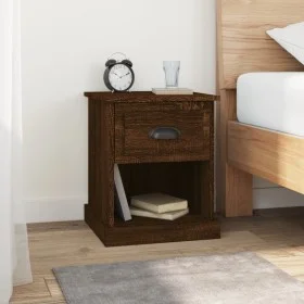 Mesita de noche madera contrachapada marrón roble 39x39x47,5 cm de vidaXL, Mesitas de noche - Ref: Foro24-816142, Precio: 39,...