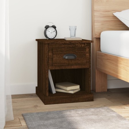 Mesita de noche madera contrachapada marrón roble 39x39x47,5 cm de vidaXL, Mesitas de noche - Ref: Foro24-816142, Precio: 39,...