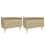 Mesas auxiliares 2 uds madera roble Sonoma 50x46x35 cm en Mesas auxiliares | Comprar online en Foru.es