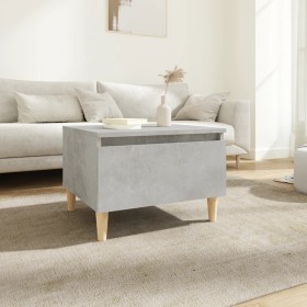Mesa auxiliar de madera contrachapada gris hormigón 50x46x35 cm en Mesas auxiliares | Comprar online en Foru.es