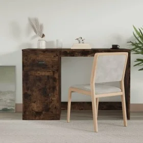Escritorio y cajón madera contrachapada roble humo 115x50x75 cm de vidaXL, Escritorios - Ref: Foro24-816477, Precio: 87,76 €,...