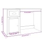 Escritorio y cajón madera contrachapada roble humo 115x50x75 cm de vidaXL, Escritorios - Ref: Foro24-816477, Precio: 89,09 €,...