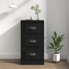 Aparador de madera contrachapada negro 36x35,5x67,5 cm de vidaXL, Aparadores - Ref: Foro24-816217, Precio: 60,35 €, Descuento: %