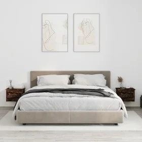 Mesita de noche de pared 2 uds color roble ahumado 41,5x36x28cm de vidaXL, Mesitas de noche - Ref: Foro24-816387, Precio: 53,...