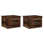 Mesita de noche de pared 2 uds color roble ahumado 41,5x36x28cm de vidaXL, Mesitas de noche - Ref: Foro24-816387, Precio: 54,...
